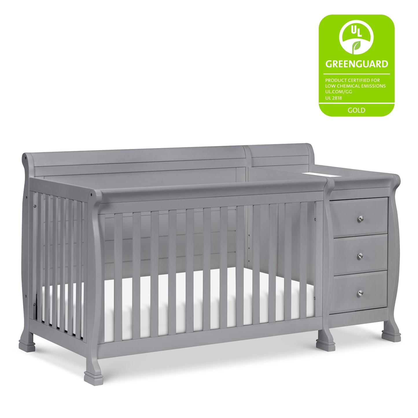 Kalani 4-in-1 Convertible Crib and Changing Table in Gray
