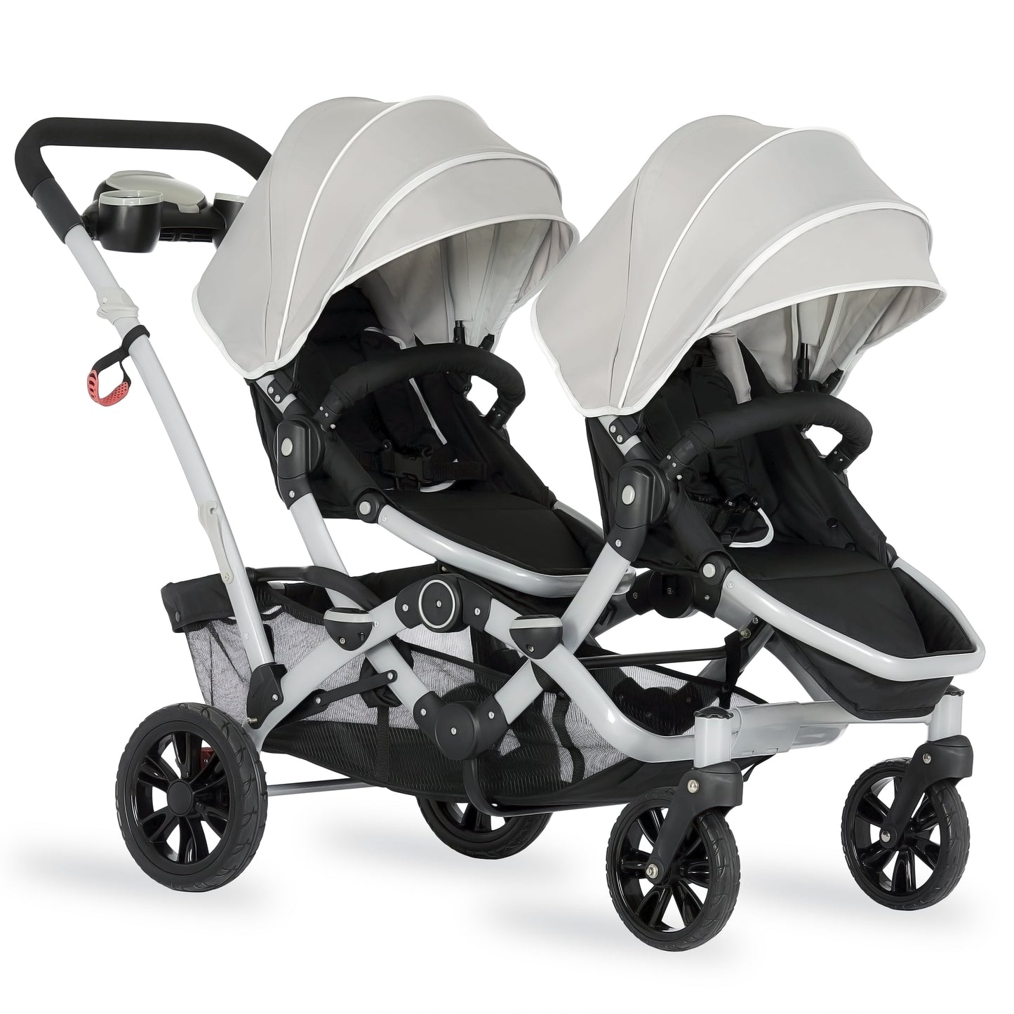 Track Tandem Stroller - Face-to-Face Design in Light Grey
