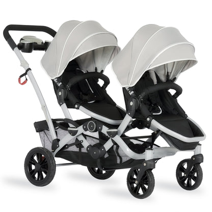 Track Tandem Stroller - Face-to-Face Design in Light Grey