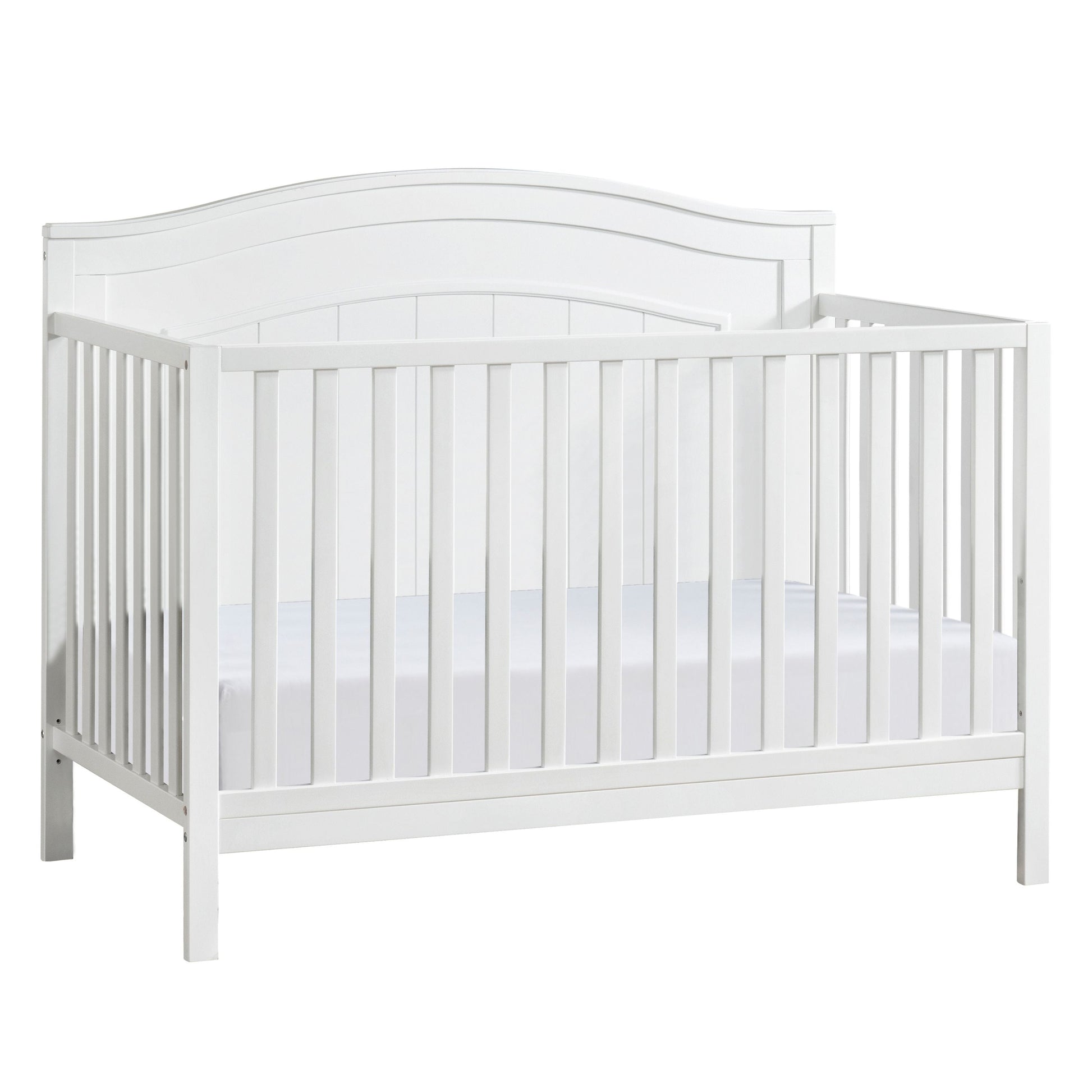 North Bay 4-in-1 Convertible Crib in Snow White - GREENGUARD Gold Certified Wood Construction