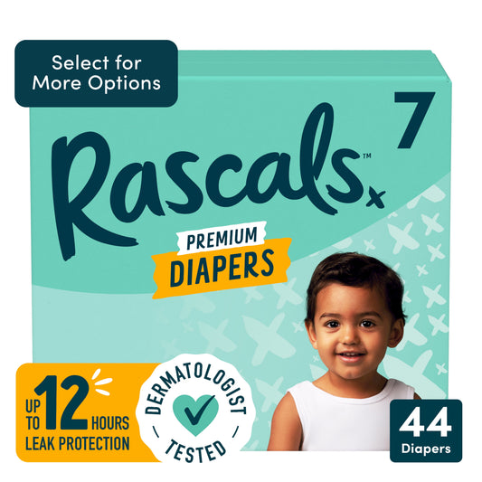 Premium Absorbent Baby Diapers, Size 7, 44 Pack