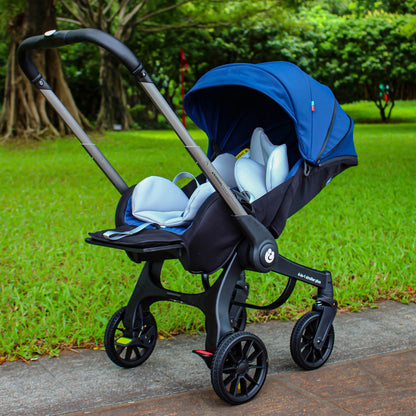 Multifunctional 4-in-1 Two-Way Baby Stroller with Collapsible Basket and Infant Carriage Seat