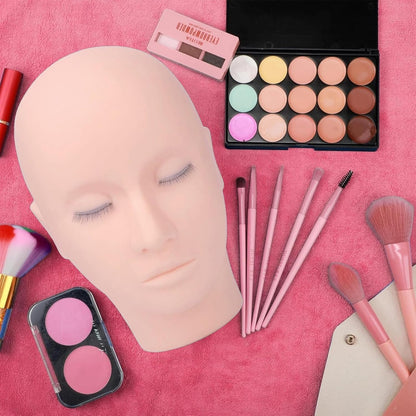 High Simulation Soft Silicone Lash Mannequin Head for Makeup Practice, Eye Shadow, , Eyelash Extension Training, Face Painting, and Massage