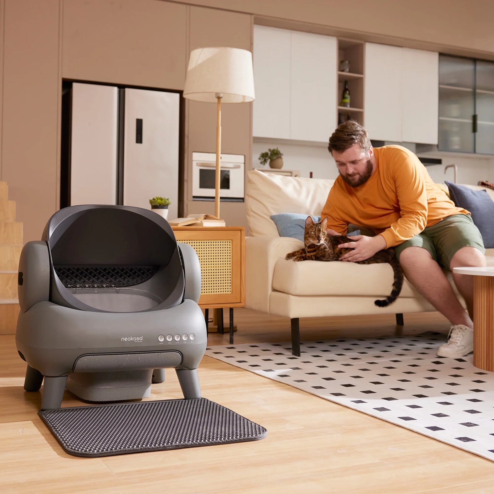 M1 plus Self-Cleaning Automatic Cat Litter Box with Sensor, 7.17L, Odor-Free Waste Disposal, Includes Trash Bags