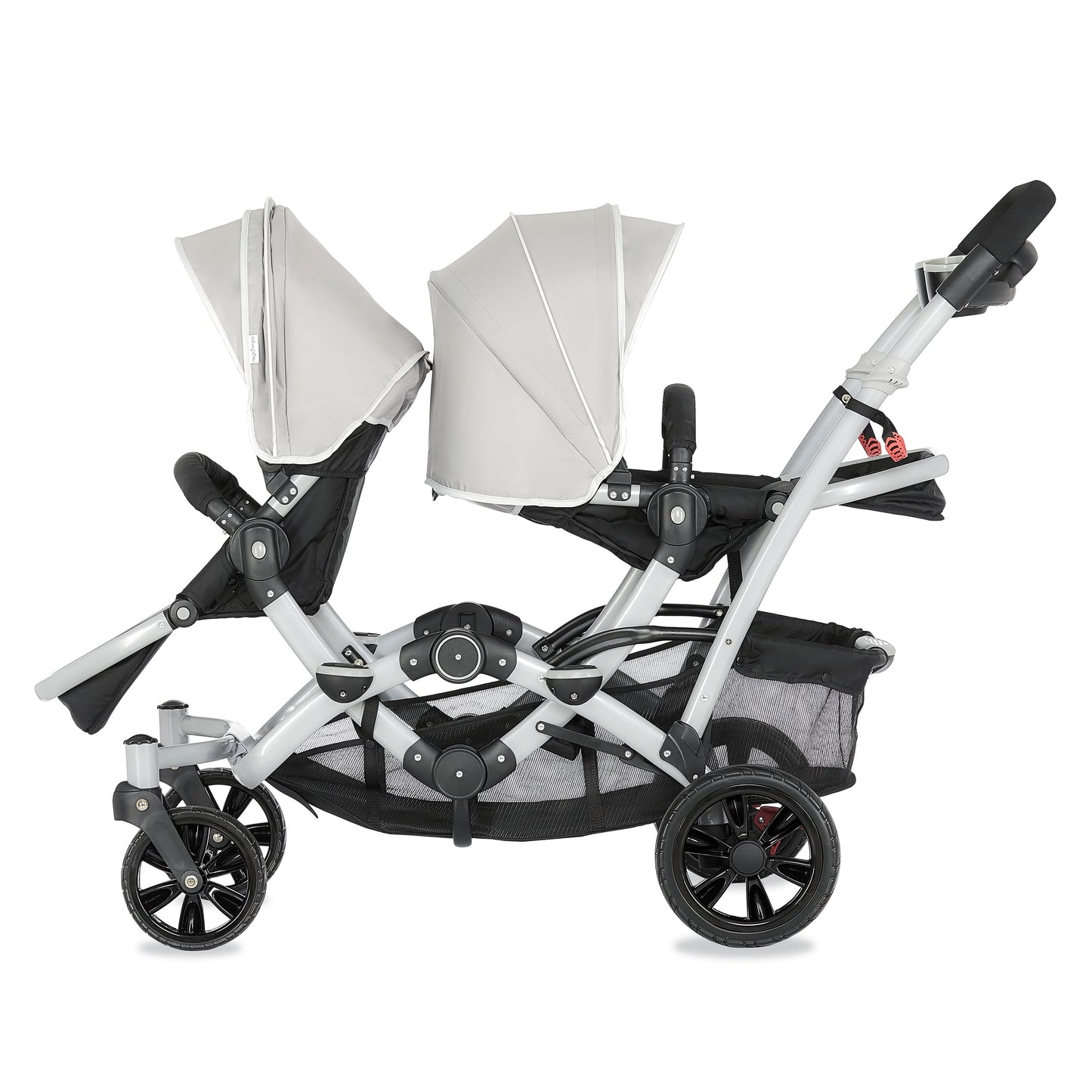 Track Tandem Stroller - Face-to-Face Design in Light Grey