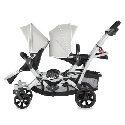 Track Tandem Stroller - Face-to-Face Design in Light Grey