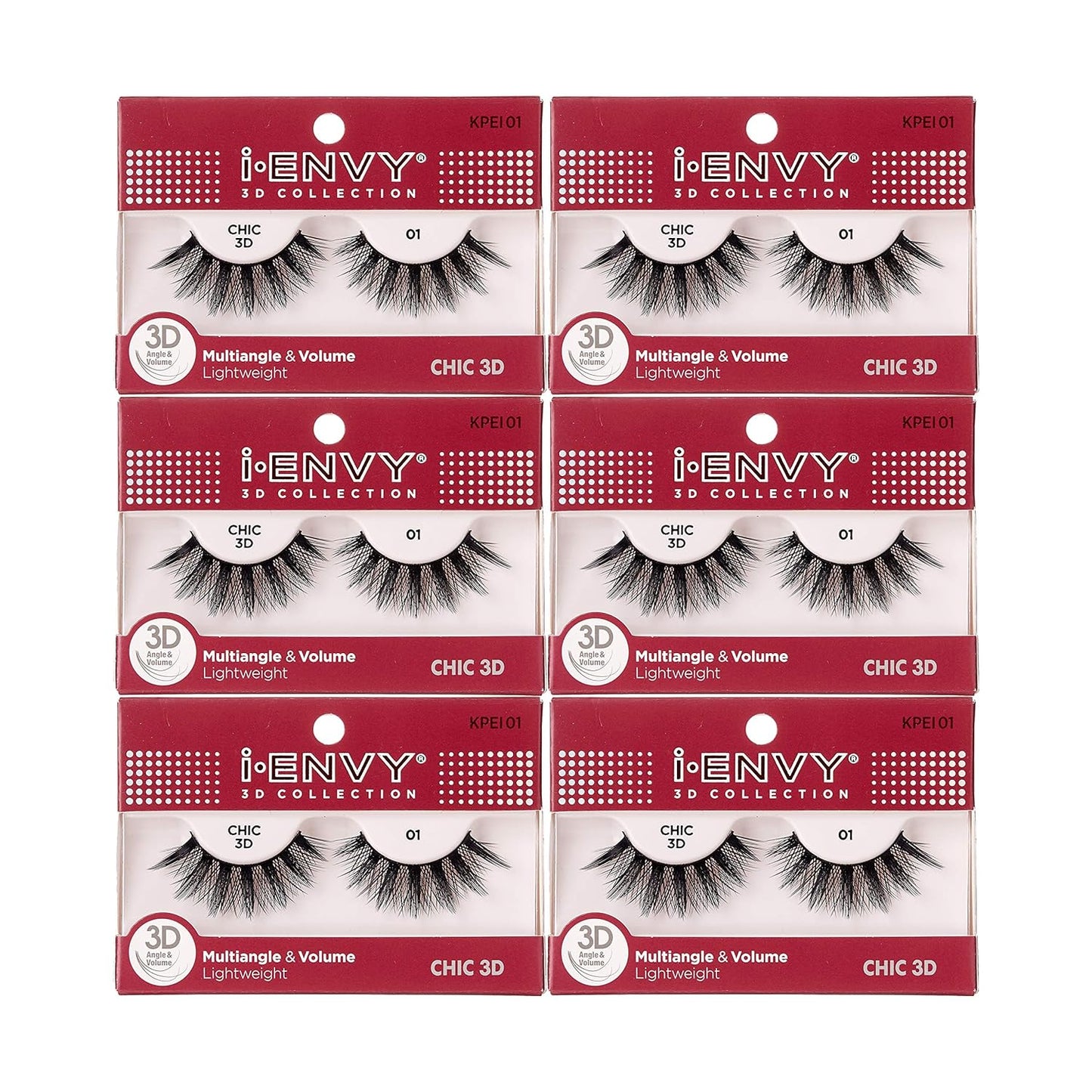 I-Envy 6 Pairs False Eyelashes 3D Glam Collection Multi-Angle & Volume Lashes