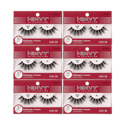 I-Envy 6 Pairs False Eyelashes 3D Glam Collection Multi-Angle & Volume Lashes