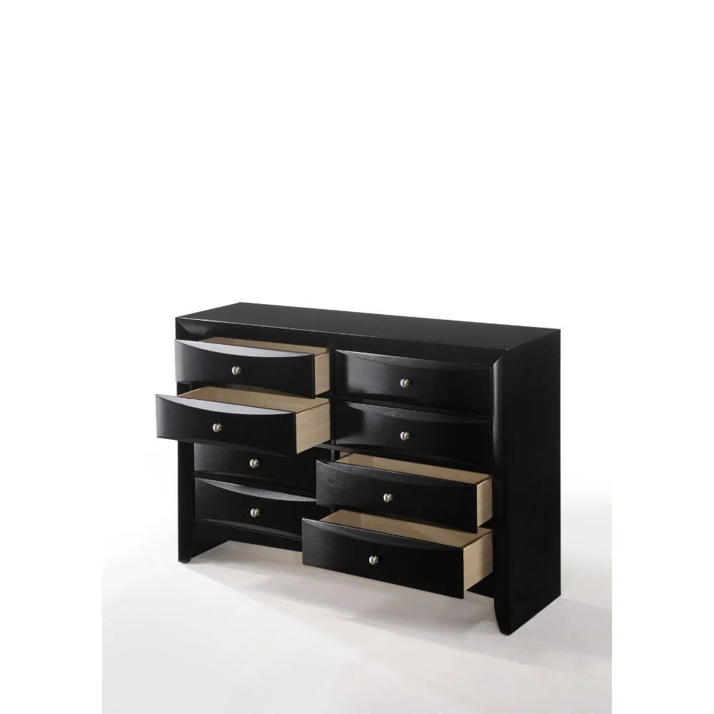 5-Piece Contemporary Black Wooden King Bedroom Suite