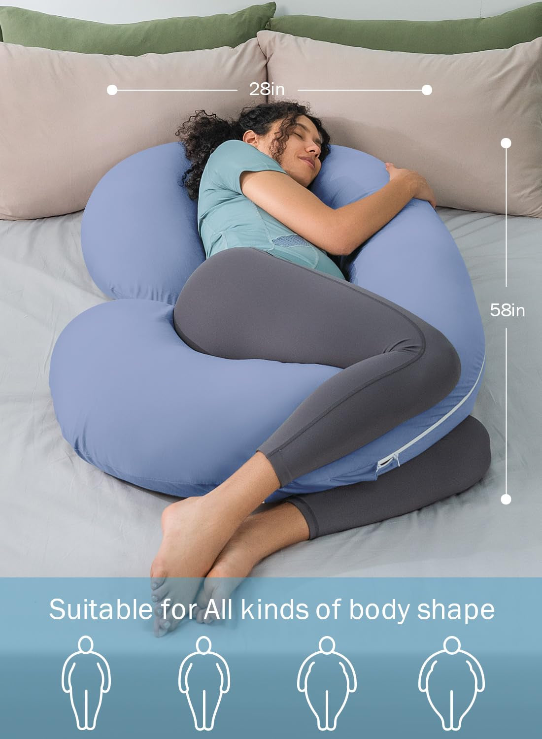 Cooling Maternity Pillow for Expecting Mothers - Blue