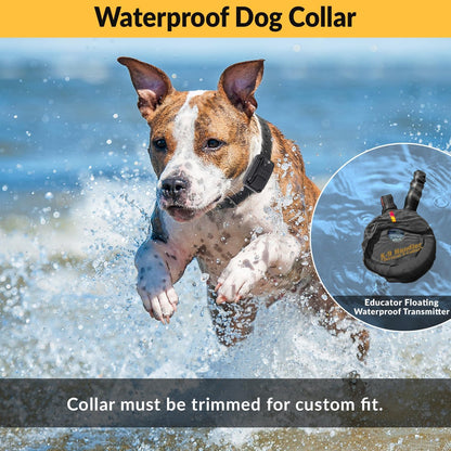 K9 Tactical Dog Handler with Remote, 100 Levels Humane Stimulation, Pavlovian Tone, Waterproof, Odorproof Biothane Bungee Collar, Night Light, Rechargeable, 3/4 Mile 1 Dog, 33" Collar, Black