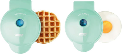Mini Maker Set - Customized Treat Maker - Supports Multi-Function Cooking - Easy Cleanup and User-Friendly Design - Aqua - Waffle & Griddle Irons