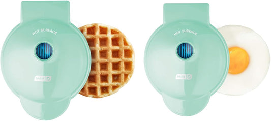 Mini Maker Set - Customized Treat Maker - Supports Multi-Function Cooking - Easy Cleanup and User-Friendly Design - Aqua - Waffle & Griddle Irons