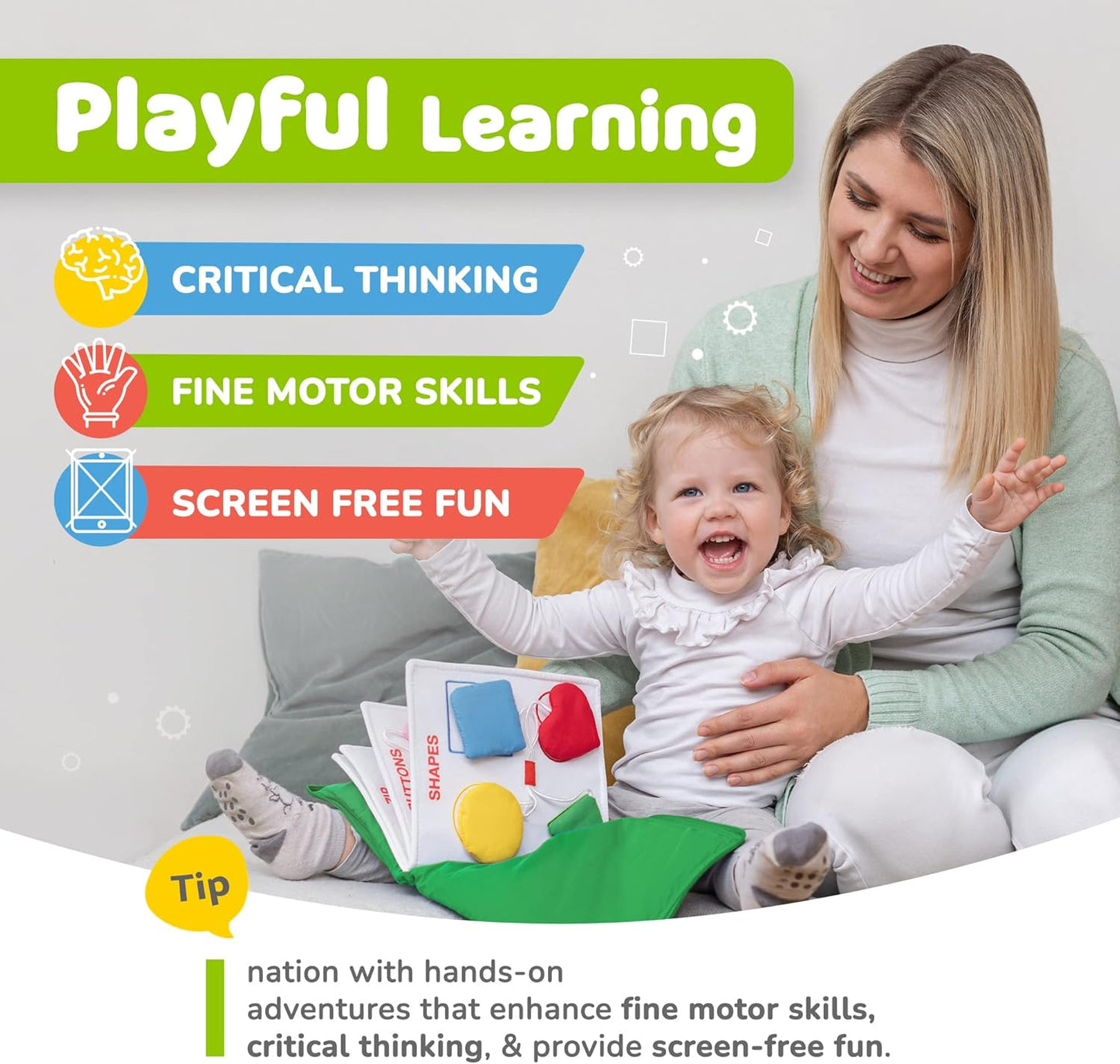 Montessori-Inspired Busy Book for Toddlers Aged 1-3 - Engaging Airplane Activities and Quiet Time Learning for Boys and Girls
