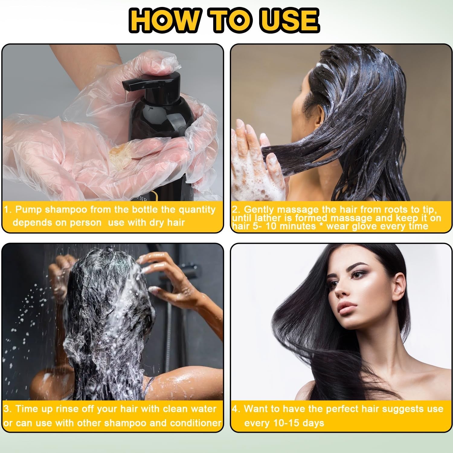 Hair Dye Shampoo 3 in 1 for Gray Hair, Herbal Ingredients Natural Shampoo Hair D
