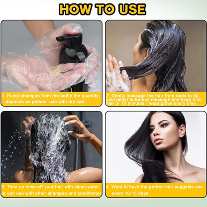 Hair Dye Shampoo 3 in 1 for Gray Hair, Herbal Ingredients Natural Shampoo Hair D