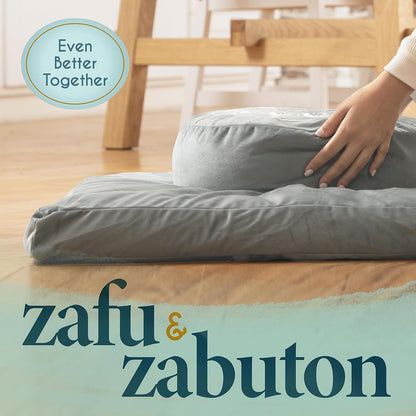 Zabuton Meditation Mat - Luxurious Velvet Floor Cushion with 100% Cotton Insert for Comfortable Sitting and Yoga Practice for All Genders