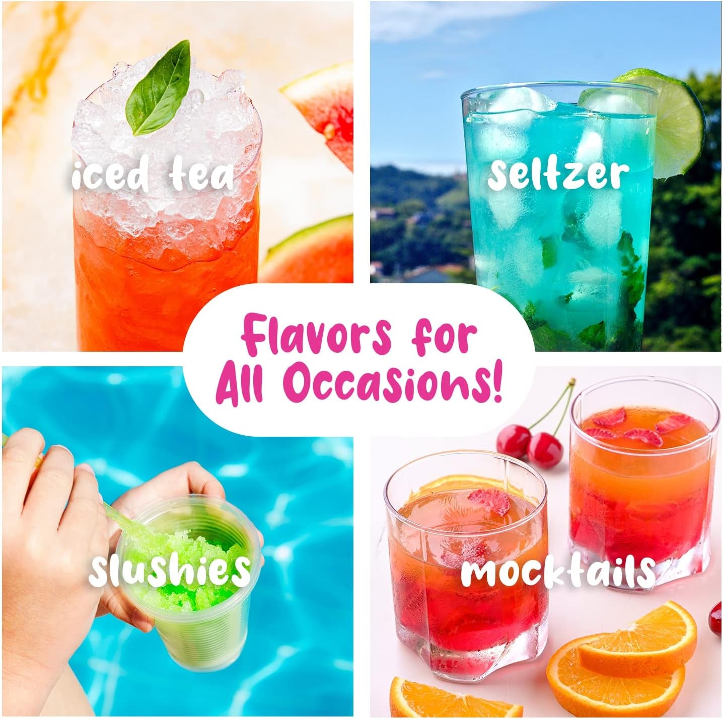 Syrup Assortment, 3 - 16Oz Bottles of the Most Popular Flavors: Cherry, Grape, Blue Raspberry. Perfect for Shaved Ice, Snow Cones, Sodas, Ice Pops, and Slushies. Allergy-Friendly