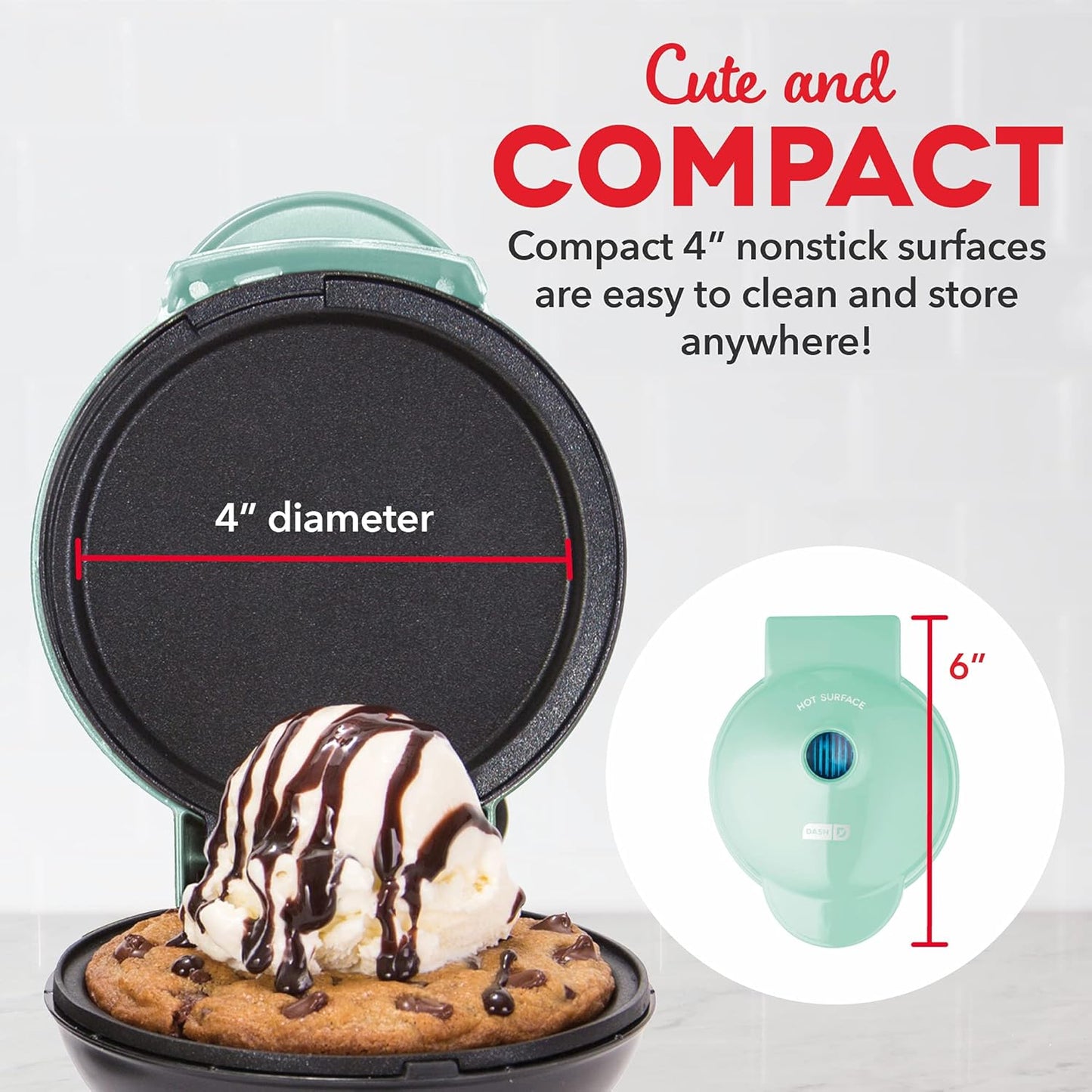 Mini Maker Set - Customized Treat Maker - Supports Multi-Function Cooking - Easy Cleanup and User-Friendly Design - Aqua - Waffle & Griddle Irons