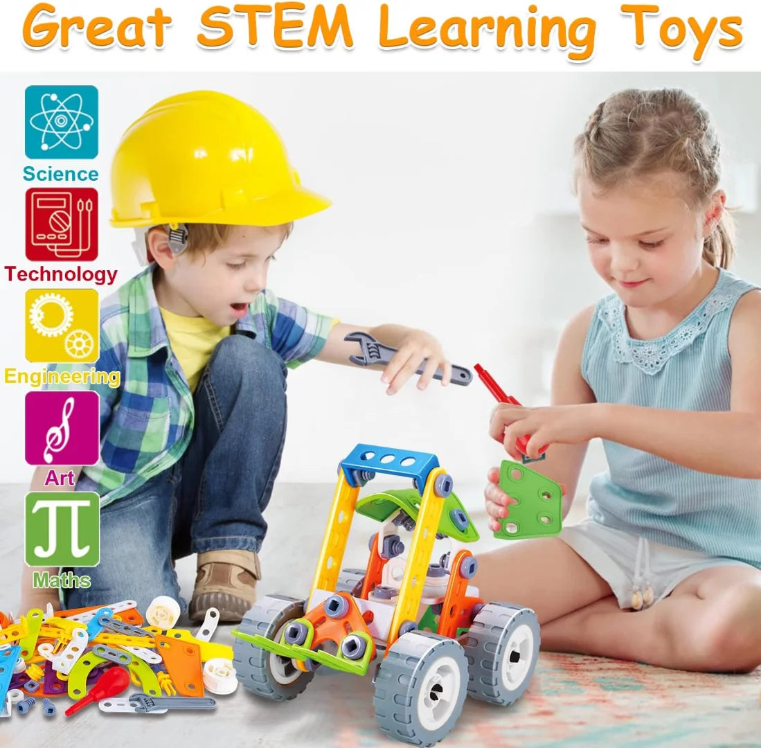 10-in-1 STEM Educational Building Set for Children Ages 4-8 - Ideal Gift for Birthdays and Christmas for Boys Ages 5-10