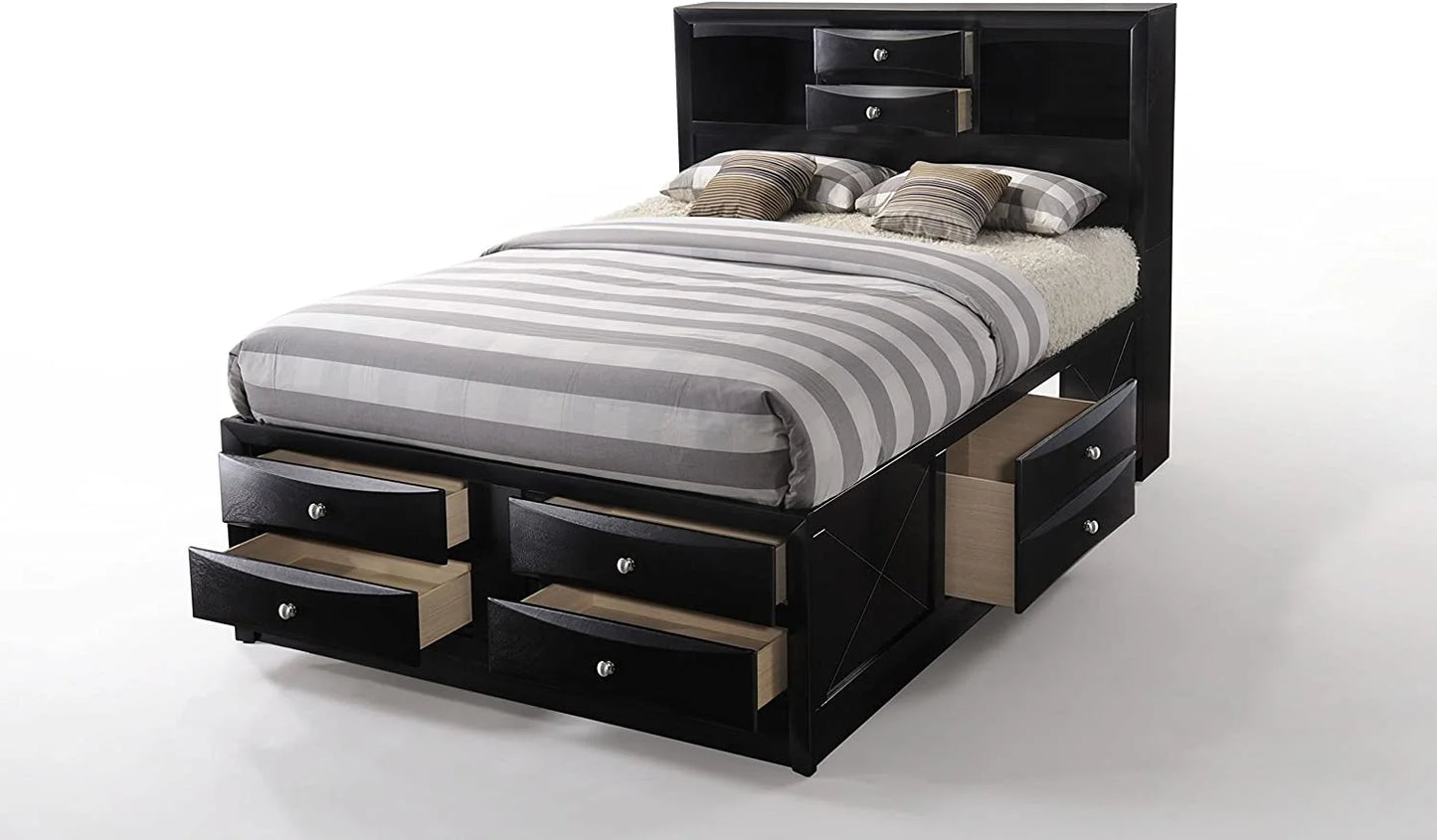 5-Piece Contemporary Black Wooden King Bedroom Suite