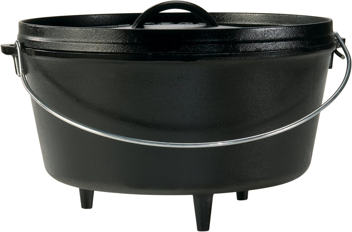 8 Quart Pre-Seasoned Cast Iron Camp Dutch Oven with Lid - Dual Handles - Use in the Oven, on the Stove, on the Grill or over the Campfire - Black