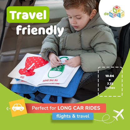 Montessori-Inspired Busy Book for Toddlers Aged 1-3 - Engaging Airplane Activities and Quiet Time Learning for Boys and Girls