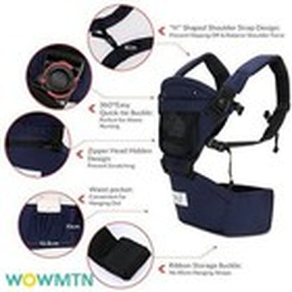 Ergonomic Multi-Functional Baby Carrier with Hip Seat for All-Season Use