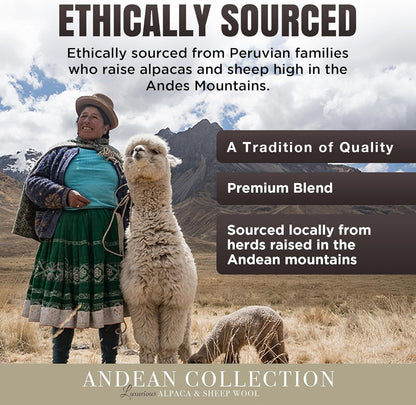 Natural Alpaca and Sheep Wool Twin Blanket – Heavyweight, Breathable, and Textured – 63 x 84 Inches, 4.2 lbs – Crafted in Peru