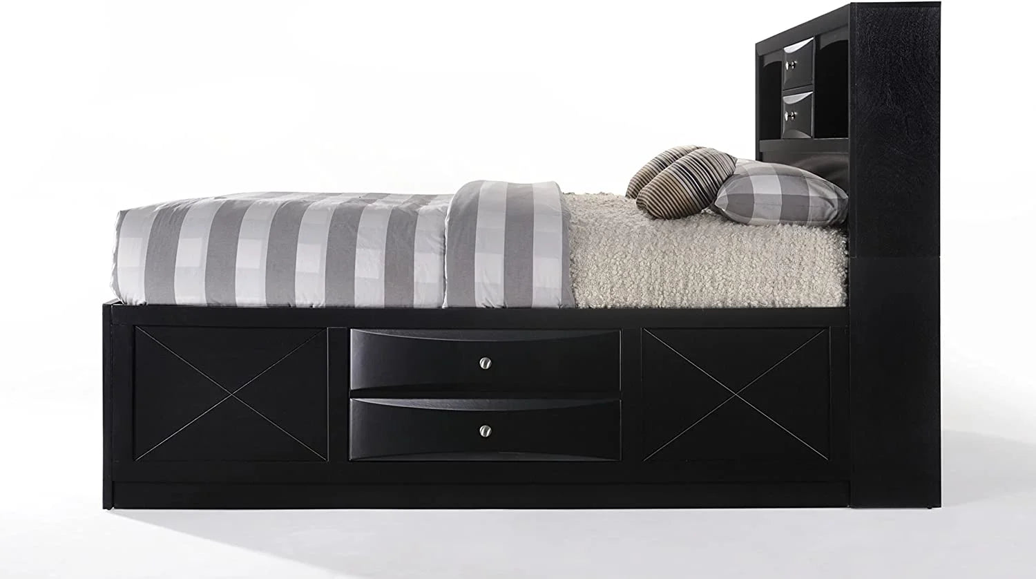 5-Piece Contemporary Black Wooden King Bedroom Suite