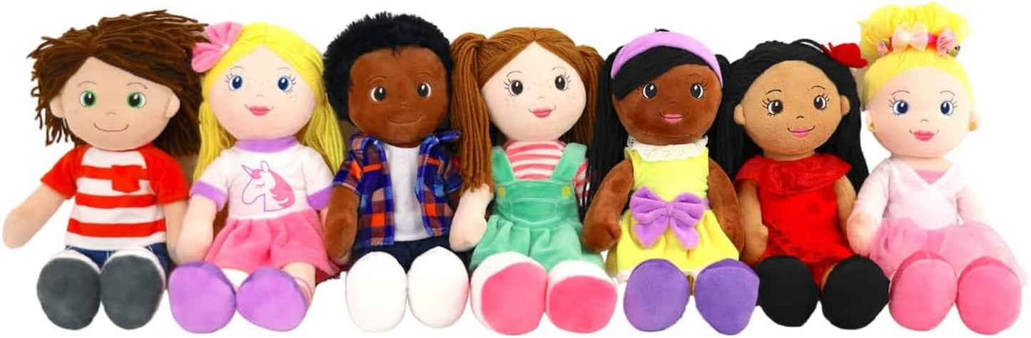 14-Inch Ollie Plush Baby Doll - Sensory Fabric Rag Doll for Infants and Toddlers, Machine Washable Stuffed Toy - Perfect Gift for Baby Showers, Birthdays, and Special Occasions