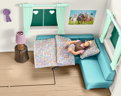 Horse Club Camper Set with Toy Horse Figurine - 43-Piece Gift for Girls and Boys, Ages 5+