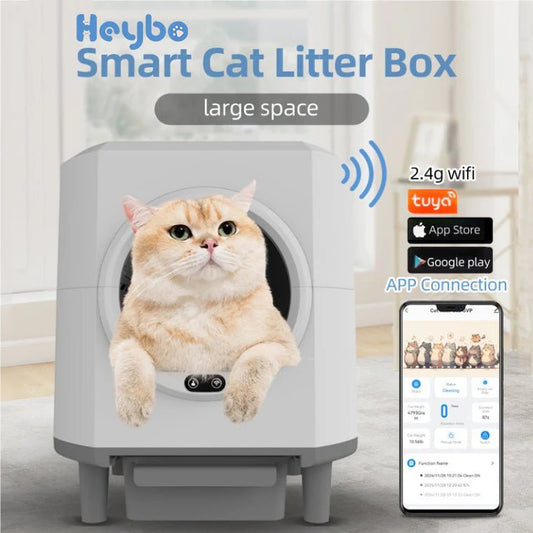HEYBO Automatic Cat Litter Box Closed — Self-Cleaning & Quiet Operation
