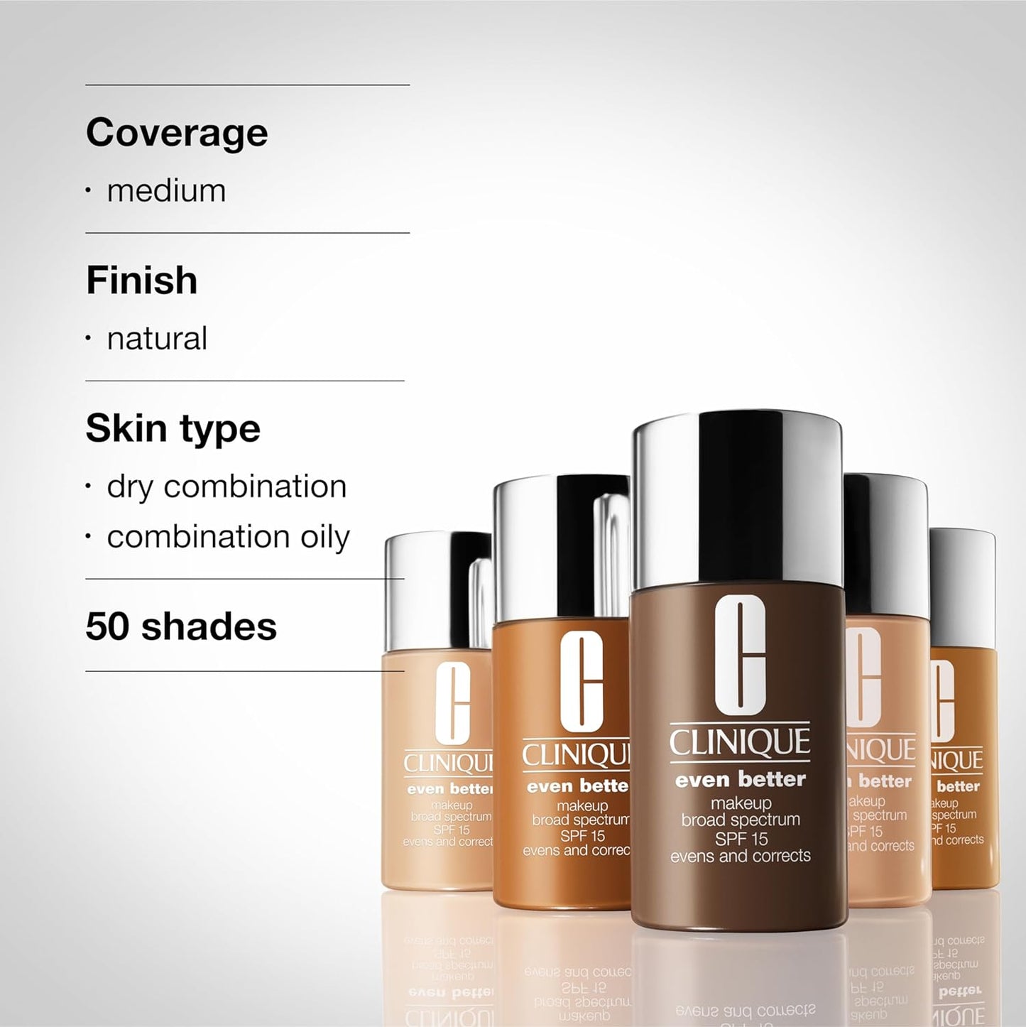 Even Better Makeup Liquid Foundation SPF 15 with Vitamin C for Dry + Oily Combination Skin Types | Medium Coverage + Natural Finish | Evens Skin Tone + Reduces Dark Spots