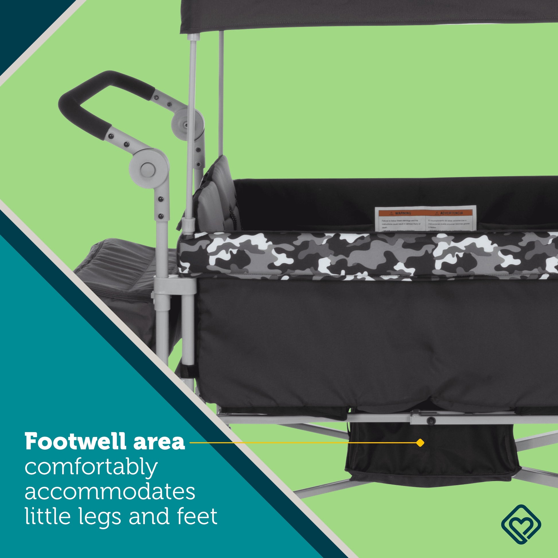 Summit Sprint Quad Wagon Stroller for Four Passengers in Charcoal Camo - Unisex Design for Toddlers