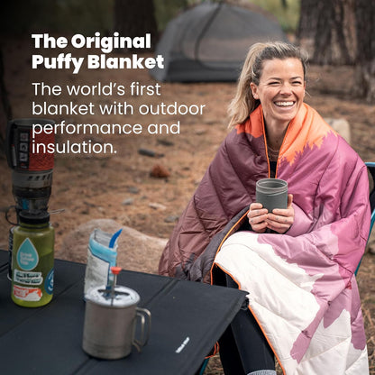 Original Puffy V2 Alpenglow - Warm, Water-Resistant Camping Blanket with 100% Recycled Synthetic Insulation, 52" x 75