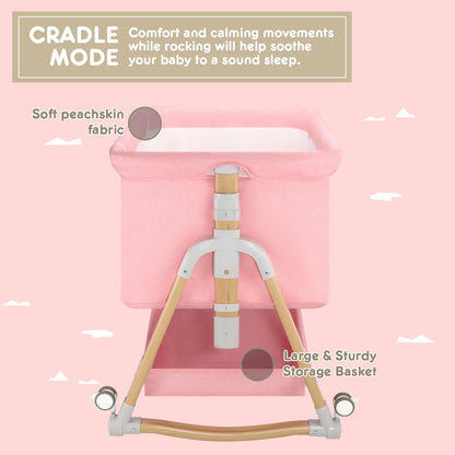 3-in-1 Infant Bassinet Bedside Sleeper for Newborns (0-5 Months) - Pink