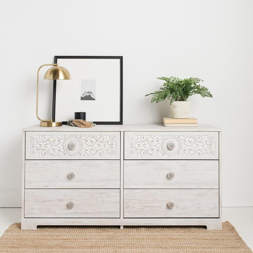 Paxberry Bohemian Dresser in Whitewash Finish