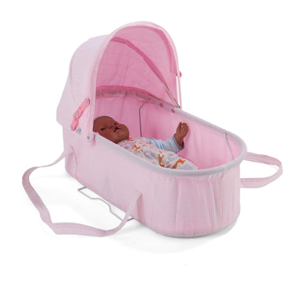 3-in-1 Pink Gingham Doll Pram, Carrier, and Stroller Set