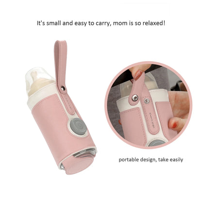 Intelligent Portable Bottle Warmer with Fast Charging and 3-Speed Temperature Control - Pink