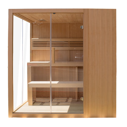 Canadian Hemlock Indoor Wet-Dry Sauna for 4-6 Persons with 4.5 kW UL Certified Heater