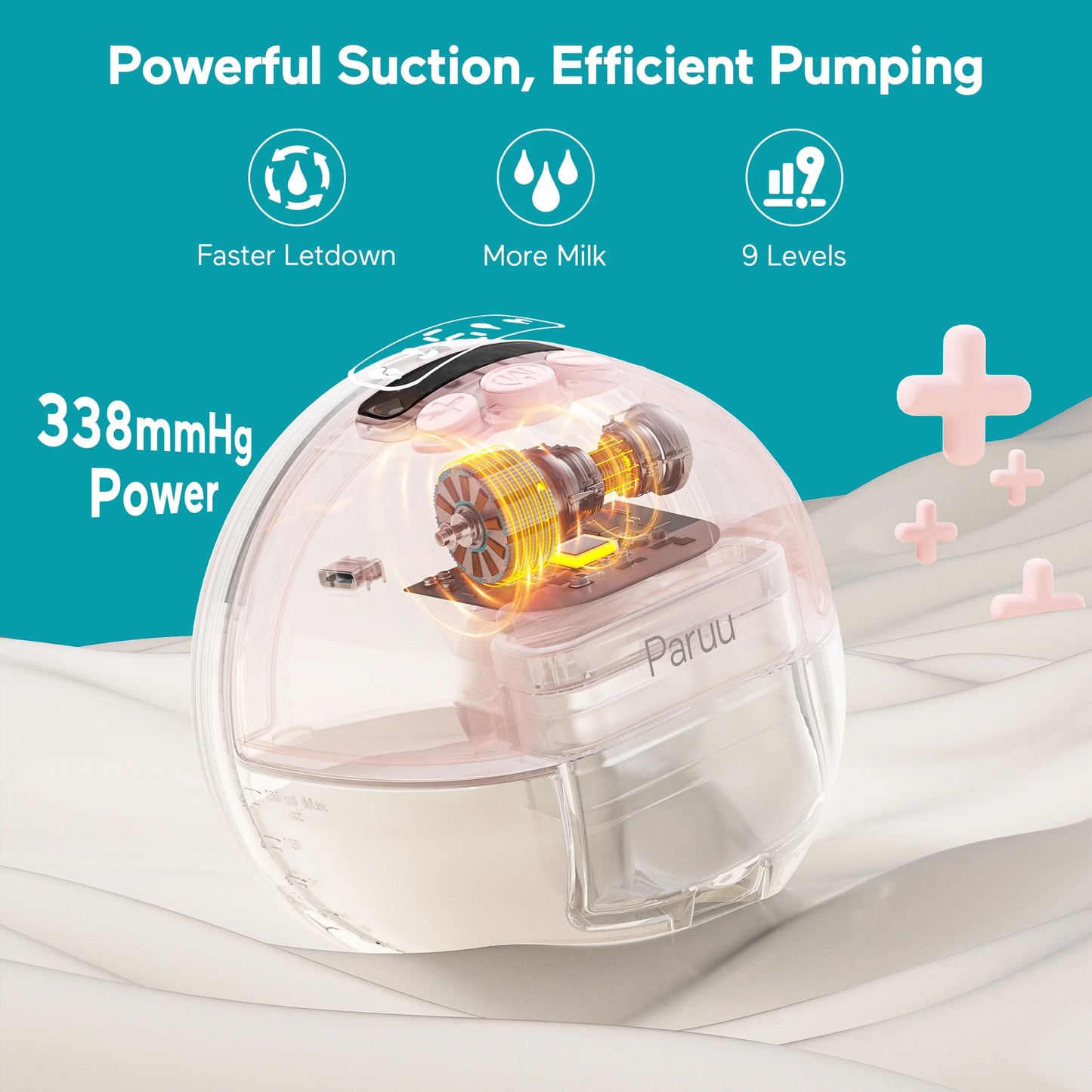 Wearable Electric Breast Pump - Hands-Free Portable Design with 4 Modes and 9 Adjustable Levels, Pack of 2