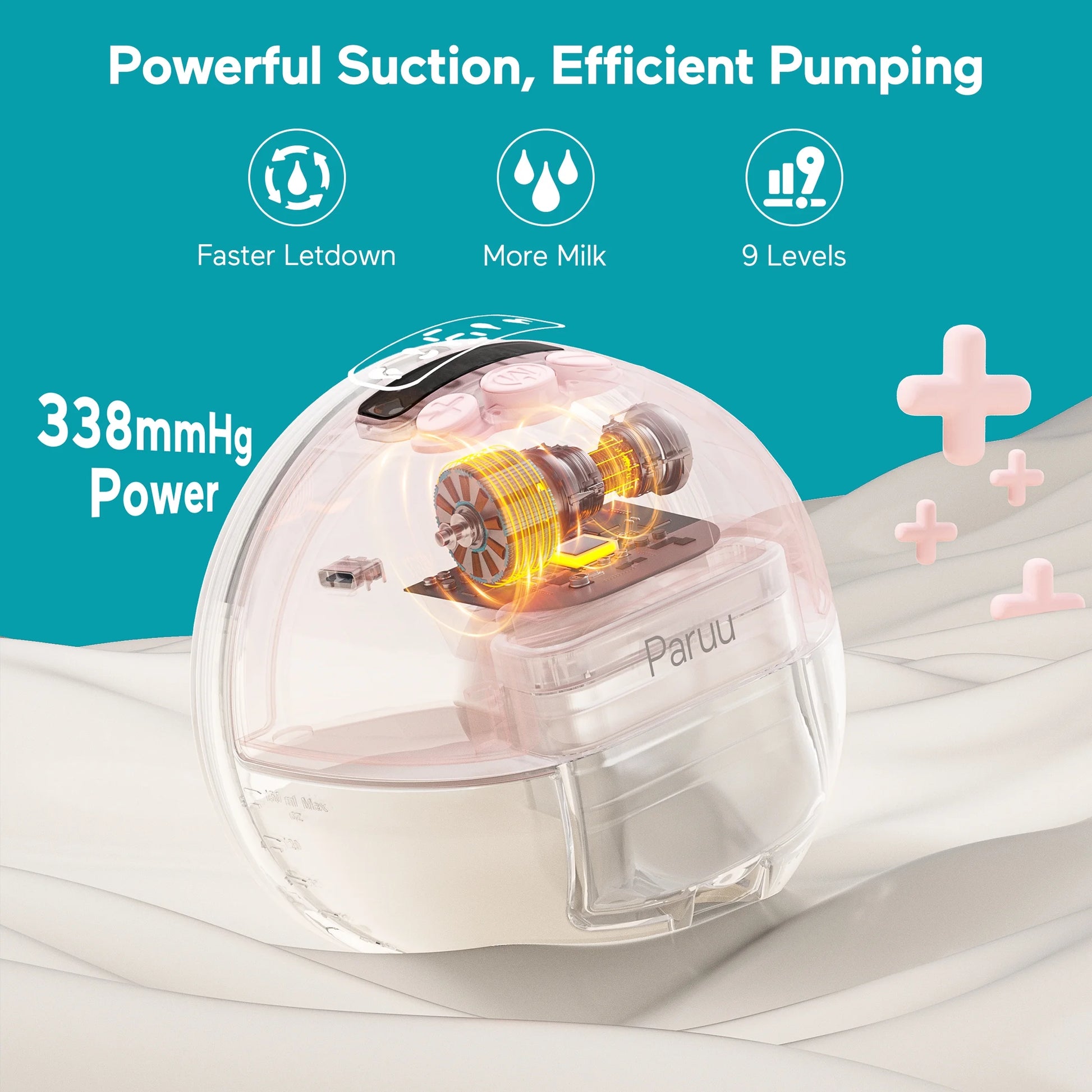 Wearable Electric Breast Pump - Hands-Free Portable Design with 4 Modes and 9 Adjustable Levels, Pack of 2