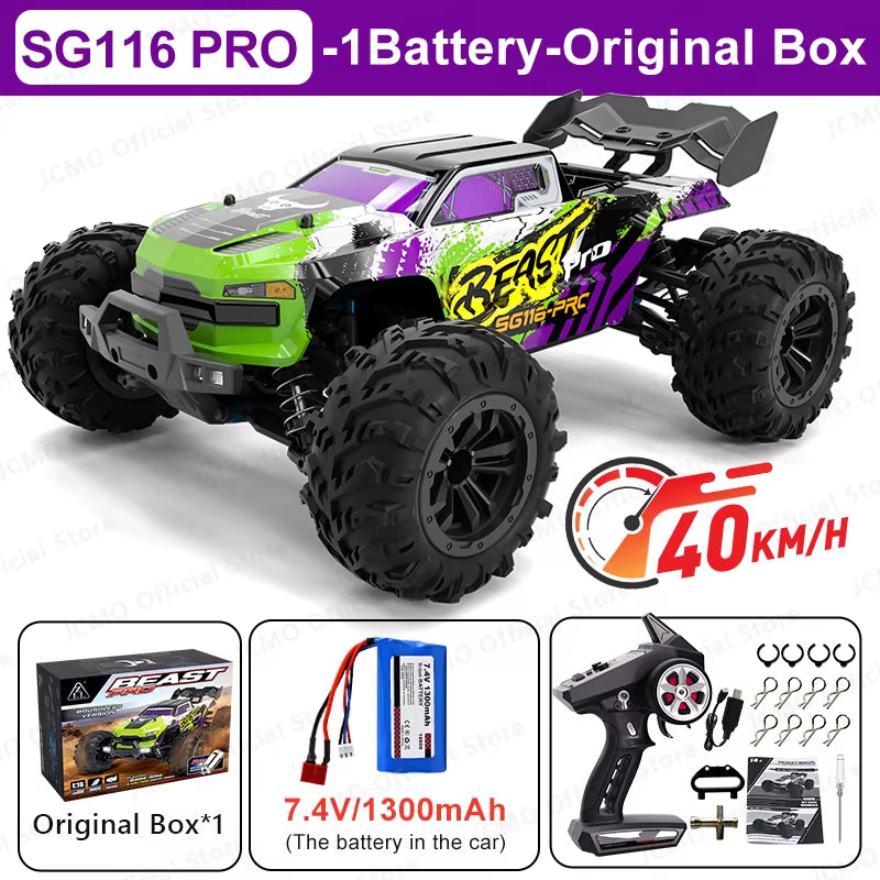 SG116MAX 80KM/H High-Speed Brushless 4WD Off-Road Drift Remote Control Car - 1:16 Scale Professional Racing Model SG116PRO 40KM/H