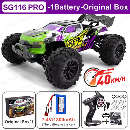 SG116MAX 80KM/H High-Speed Brushless 4WD Off-Road Drift Remote Control Car - 1:16 Scale Professional Racing Model SG116PRO 40KM/H