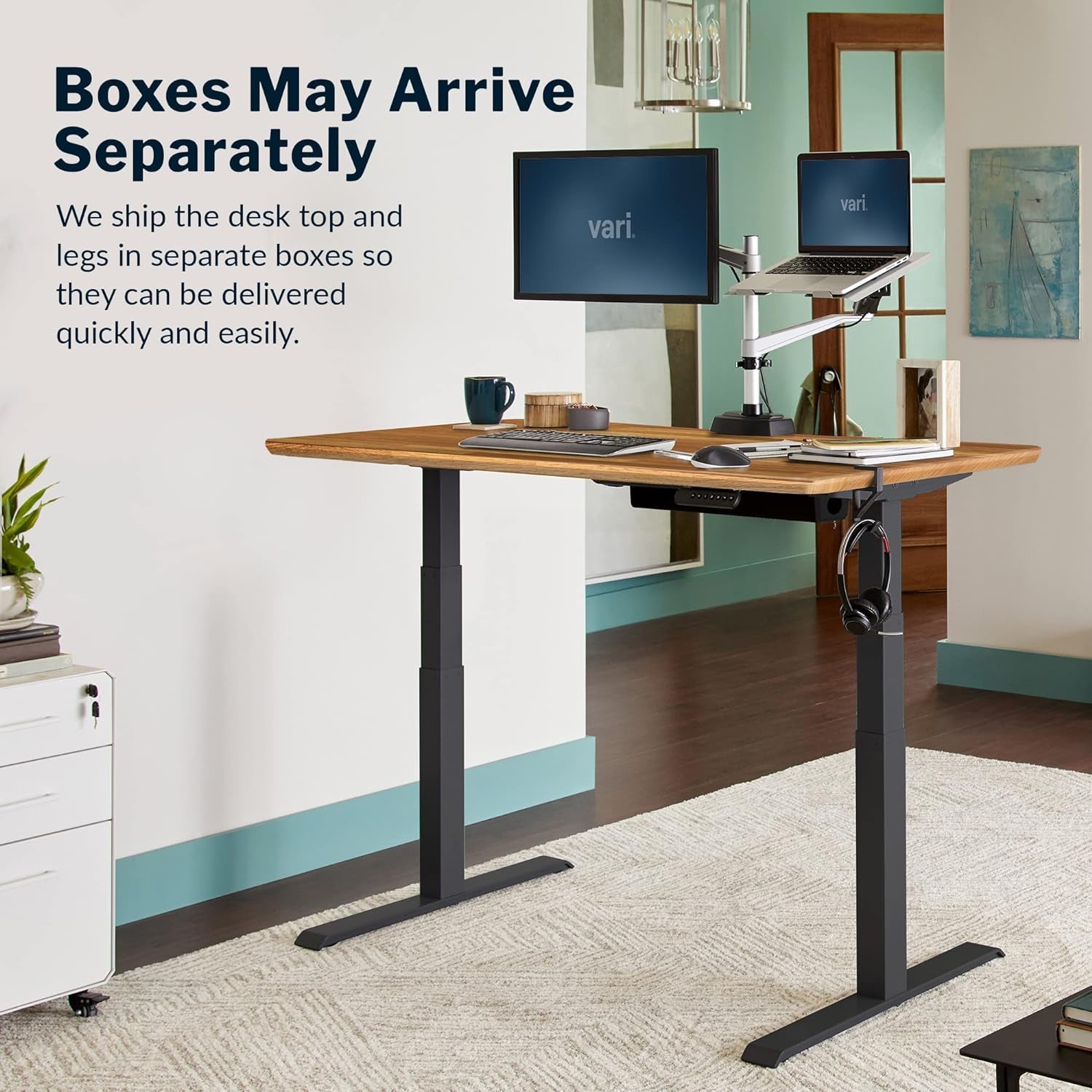 Premium Height Adjustable Electric Standing Desk - Dual Motor with Memory Presets, Sturdy T-Style Legs - Ideal for Gaming or Home Office Workstation - 60” x 30”, Butcher Block Finish