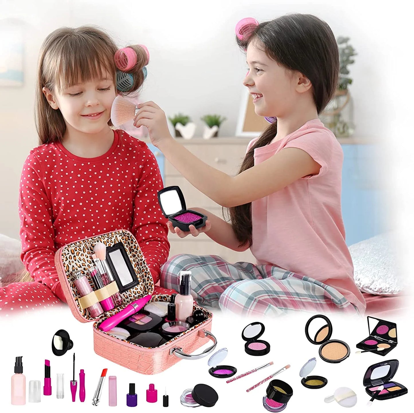 Kids Makeup Kit for Girl with Make up Remover - Non Toxic Play Princess Cosmetic Set - Ideal Birthday for Little Girls Ages 3+Year Old Children (Not Real Makeup)