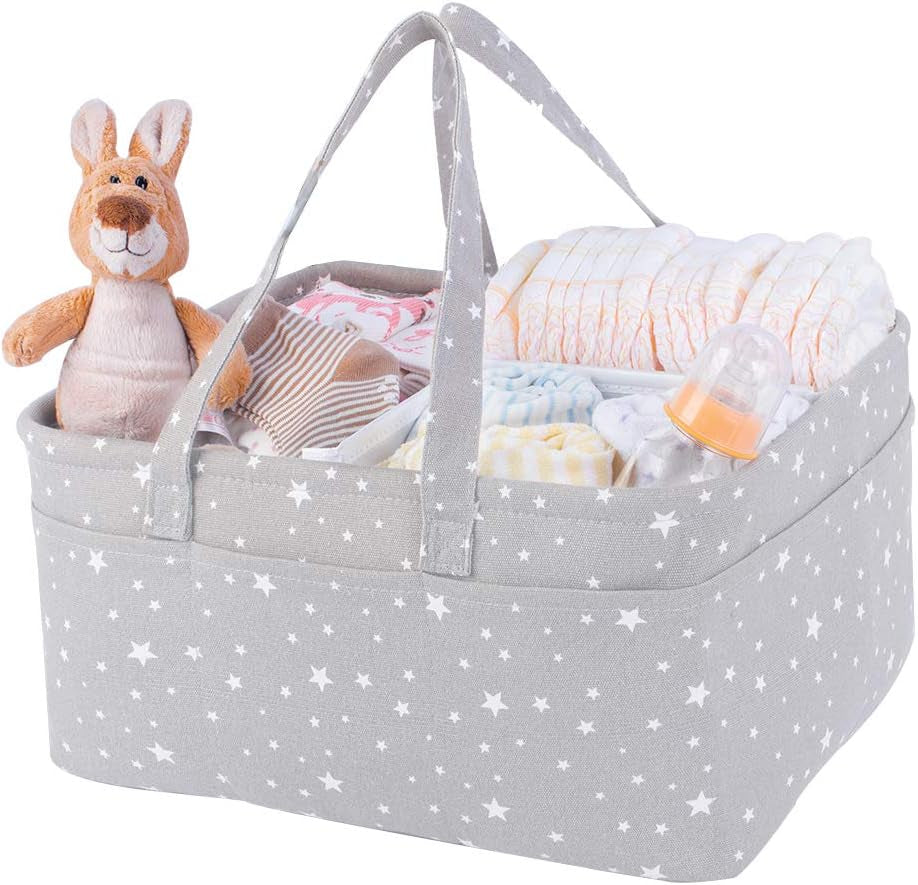 Baby Diaper Caddy Organizer - Portable Large Nursery Storage Basket for Newborn Essentials, Ideal for Changing Tables or Cars, Perfect Baby Shower Gift