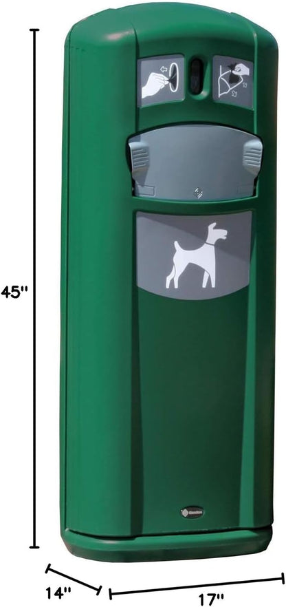 Retriever City Pet Waste Station with Bag Dispenser and Ground Fixing Kit - 9 Gallon Dog Waste Disposal Solution - Includes 1000 Dog Waste Pickup Bags in Deep Green (Available in 3 Colors)