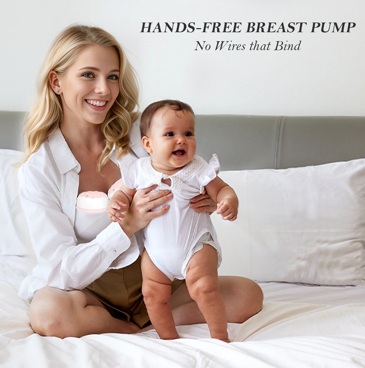 Portable Electric Breast Pump - Hands-Free with 4 Modes and 12 Adjustable Levels, Dual Set in Pink
